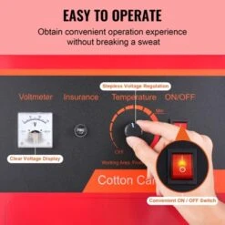 VEVOR Electric Cotton Candy Machine, 1000W Candy Floss Maker, Commercial Cotton Candy Machine With Cover, Stainless Steel Bowl, Sugar Scoop, Drawer -Vevor GUEST 9df4de55 1f70 4d9b 8563 389bd4cfd254