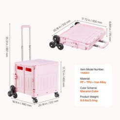 VEVOR Foldable Utility Cart, 65L Collapsible Portable Crate Rolling Cart With Stair Climbing Wheels & 360° Swivel Wheels, Hand Cart -Vevor GUEST 9e9efd2b 5c9f 47ab 9d5c dd881d7c0e74