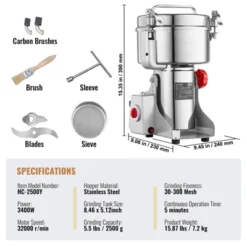 VEVOR 2500g Electric Grain Mill Grinder, High Speed 3400W Commercial Spice Grinders, Stainless Steel Pulverizer Powder Machine -Vevor GUEST 9ec73a5e 137c 4f19 b6e1 43f4041d39c3