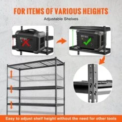 VEVOR Storage Shelving Unit, 5-Tier Adjustable, 2000 Lbs Capacity, Heavy Duty Garage Shelves Metal Organizer Wire Rack 12 VEVOR Storage Shelving Unit, 5-Tier Adjustable, 2000 Lbs Capacity, Heavy Duty Garage Shelves Metal Organizer Wire Rack -Vevor GUEST 9f0b3370 c602 4567 9801 485ce7a9f37a