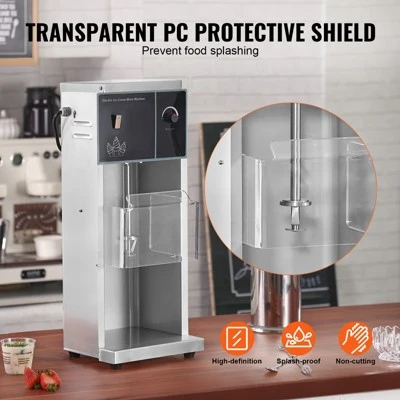 VEVOR Ice Cream Blender, 400W High-Speed Ice Cream Maker Mixer Stir Machine 4200RPM, Stepless Speed Adjustment, Silver 2 VEVOR Ice Cream Blender, 400W High-Speed Ice Cream Maker Mixer Stir Machine 4200RPM, Stepless Speed Adjustment, Silver - Image 2