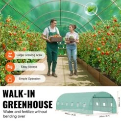 VEVOR Walk-in Tunnel Greenhouse, 29.2x9.7x6.5 Ft Hoop House Greenhouse Tunnel With Galvanized Steel Frame, Green PE Cover, 12 Windows 12 VEVOR Walk-in Tunnel Greenhouse, 29.2x9.7x6.5 Ft Hoop House Greenhouse Tunnel With Galvanized Steel Frame, Green PE Cover, 12 Windows -Vevor GUEST 9f96b97c e8f2 4402 bede 97f9f162d7e6