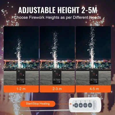 VEVOR Cold Spark Machine, 4 Pack 700W Output Fireworks Controllers, 6.6-16.4ft Adjustable Height, With Advanced DMX System, Screen, Black 3 VEVOR Cold Spark Machine, 4 Pack 700W Output Fireworks Controllers, 6.6-16.4ft Adjustable Height, With Advanced DMX System, Screen, Black - Image 3