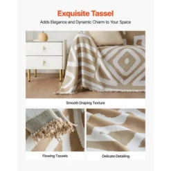 VEVOR Couch Cover, 117.72 X 71.26 Inch Boho Sofa Covers, Anti-Slip Chenille Cushion Protector For Sectional Sofa, Scratch-Resistant, Khaki -Vevor GUEST a06971a7 6c48 423e 9ae2 2173c94d5b58