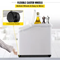 VEVOR Rice Storage Container, 11.4Gallon/50L Capacity Large Dog Food Dispenser Bin, Kitchen Ingredient Grain Cereal Flour Bin, 1 Pack, White -Vevor GUEST a0bbdc0d b175 48a5 b058 876c3515692d