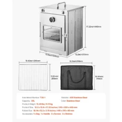 VEVOR Foldable Camping Oven, Stainless Steel Portable Camping Stove, With 3 Tier Grill, Handle And Thermometer, Use With Wood Burning Fire, Silver 14 VEVOR Foldable Camping Oven, Stainless Steel Portable Camping Stove, With 3 Tier Grill, Handle And Thermometer, Use With Wood Burning Fire, Silver -Vevor GUEST a159d038 3484 45f2 9f07 d60eaeb4021b