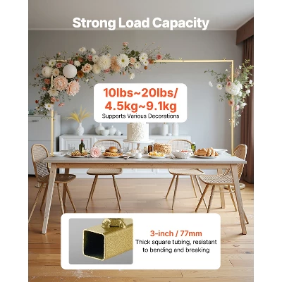 VEVOR Over The Table Rod Stand With Clamps, 13"-42" Tall & 28"-98" Length Adjustable, 2 Packs Table Arch Stand, Tabletop Balloon Arch Frame, Gold 2 VEVOR Over The Table Rod Stand With Clamps, 13"-42" Tall & 28"-98" Length Adjustable, 2 Packs Table Arch Stand, Tabletop Balloon Arch Frame, Gold - Image 2