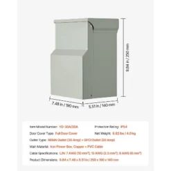 VEVOR Temporary Power Outlet Panel, 20 30 Amp, RV EV Electrical Outlet Panel With NEMA 30 Amp GFCI 20 Amp Receptacle Installed, Gray -Vevor GUEST a17667ec f8c4 489c 80ab b376ef9e50af