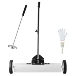 VEVOR 24-Inch Magnetic Sweeper With Wheels, 50 Lbs Capacity, With Telescoping Magnetic Pickup Tool, Adjustable Handle, Magnetic Pickup Sweeper, White -Vevor GUEST a1b0a9ae d333 4976 8886 a355b2beb55c