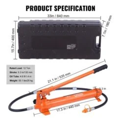 12 Ton Porta Power Kit, Hydraulic Ram With Pump With 4.6 Ft/1.4 M Oil Hose, Portable Hydraulic Jack With Storage Case For Automotive,Garage(26455 LBS) -Vevor GUEST a2691463 6999 419d b8ce 26b915b770f5