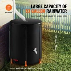 VEVOR Collapsible Rain Barrel, 53 Gallon/201 L Portable Rain Water Collection Barrel, PVC Rainwater Collection System With Spigots And Overflow Kit -Vevor GUEST a30b48b1 1d1c 470e a2bd 63a37f934866