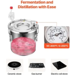 VEVOR Alcohol Still, 3 Gal / 11.4 L Stainless Steel Water Alcohol Distiller With Copper Coil For Fast Cooling, Dual Condenser Distiller Kit, Silver -Vevor GUEST a31a7986 a61a 491b b5aa bd9ce39b48dc
