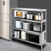 VEVOR Stainless Steel Shelving 60x18.5 Inch 4 Tier Adjustable Shelf Storage Unit Stainless Steel Heavy Duty Shelving, Silver