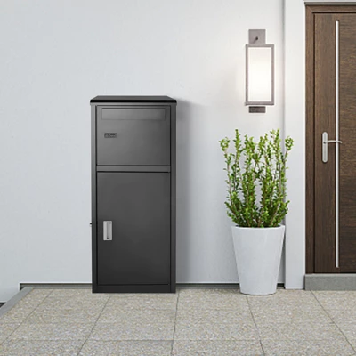 VEVOR Package Delivery Boxes For Outside 16.2"x15.8"x44", Galvanized Steel Package Delivery Box With Coded Lock, Removable Anti-theft Baffle, Black 1 VEVOR Package Delivery Boxes For Outside 16.2"x15.8"x44", Galvanized Steel Package Delivery Box With Coded Lock, Removable Anti-theft Baffle, Black