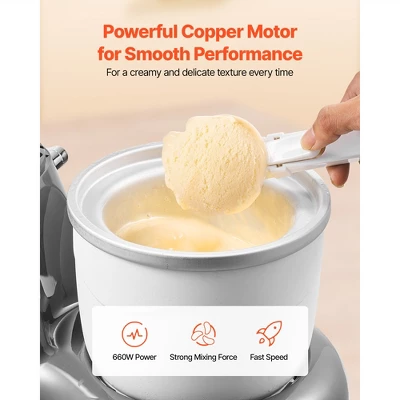 VEVOR Ice Cream Maker, 1.8 Qt. Capacity, 6-Speed Electric Stand Mixer, With LED Digital Display & Timer, Mixing Paddle, Dough Hook, Grey 6 VEVOR Ice Cream Maker, 1.8 Qt. Capacity, 6-Speed Electric Stand Mixer, With LED Digital Display & Timer, Mixing Paddle, Dough Hook, Grey - Image 6