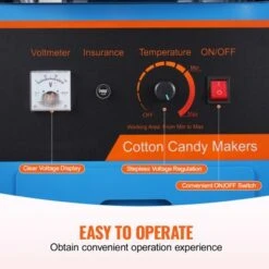 VEVOR Electric Cotton Candy Machine With Cart, 1000W Commercial Candy Floss Maker With Cover, Stainless Steel Bowl, Sugar Scoop And Drawer Blue -Vevor GUEST a4918033 c4cb 4098 a457 e531e8ebb109
