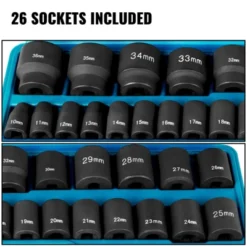 VEVOR Impact Socket Set 1/2 Inches 26 Piece Impact Sockets, Shallow Socket, 6-Point Sockets, Rugged Construction, 1/2 Inches Drive Socket Set -Vevor GUEST a4c13f12 cc37 432c 98fd c18f849cdf9d