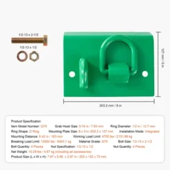 VEVOR 5/16" Tractor Bucket Hook With Tie Down Ring, Grade 70 Forged Steel 2 Pack Bolt-On Grab Hook With Back Plate, Green 14 VEVOR 5/16" Tractor Bucket Hook With Tie Down Ring, Grade 70 Forged Steel 2 Pack Bolt-On Grab Hook With Back Plate, Green -Vevor GUEST a5fa1a11 c3e3 4341 b3c1 ed3467cd88e5