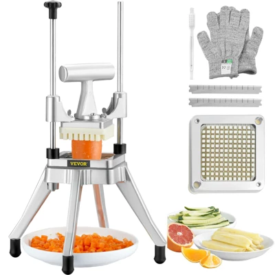 VEVOR Commercial Vegetable Fruit Chopper 1/4" Blade Heavy Duty Professional Food Dicer Kattex French Fry Cutter Onion Slicer Stainless Steel 8 VEVOR Commercial Vegetable Fruit Chopper 1/4" Blade Heavy Duty Professional Food Dicer Kattex French Fry Cutter Onion Slicer Stainless Steel - Image 8