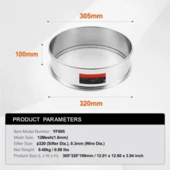 VEVOR Flour Sieve Fine Mesh, 12 Mesh Flour Sifter, 304 Stainless Steel Fine Mesh Sifter Food-grade, Dia. 12.6" Fine Mesh Strainers For Baking 14 VEVOR Flour Sieve Fine Mesh, 12 Mesh Flour Sifter, 304 Stainless Steel Fine Mesh Sifter Food-grade, Dia. 12.6" Fine Mesh Strainers For Baking -Vevor GUEST a61e797e 4fdd 4dd6 bb26 9076c9357c4c