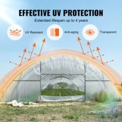 VEVOR Greenhouse Plastic Sheeting 12 X 50 Ft, 6 Mil Thickness Clear Greenhouse Film, Polyethylene Film 4 Year UV Resistant, For Gardening, Farming -Vevor GUEST a643a9a7 5623 4ae6 b4f4 4cb90e2086d3