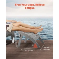 VEVOR Adirondack Ottoman, 21.5L X 18.9W X 14.8H Inch HDPE Plastic Folding Adirondack Ottoman, Weather-Resistant Foot Rest For Adirondack Chair, Gray 12 VEVOR Adirondack Ottoman, 21.5L X 18.9W X 14.8H Inch HDPE Plastic Folding Adirondack Ottoman, Weather-Resistant Foot Rest For Adirondack Chair, Gray -Vevor GUEST a65bb693 937f 408b 8ad0 b5f26027fc3d