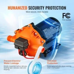 VEVOR Water Diaphragm Pump, 12V DC, 216W,5.5 GPM Flow, 70 PSI Rated Pressure (40-100 PSI Adjustable), 1/2" MNPT Self Priming Sprayer Pump, Orange -Vevor GUEST a6b1a72e aac0 4dca b7c5 bcad7df09a43