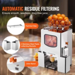 VEVOR Commercial Orange Juicer Machine, 120W Automatic Juice Extractor, Stainless Steel Orange Squeezer 20 Oranges/Minute, With Pull-Out Filter Box -Vevor GUEST a747b8ec ff53 4a92 bbc8 930e04abc025