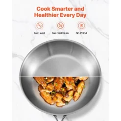 VEVOR Tri-Ply Stainless Steel Frying Pan, 3 Pcs Set (8, 10, 12 In), Cooking Skillet With Heat-Resistant Handle, Silver -Vevor GUEST a7bb474b ecff 4041 8b31 5aa50cbc89df