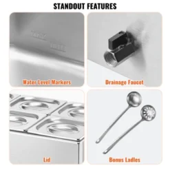 VEVOR 24QT Commercial Food Warmer, 6-Pan Electric Steam Table, 1200W Professional Countertop Stainless Steel Buffet Bain Marie -Vevor GUEST a7d0dd6c b30b 4e49 8333 ce423a59dca6