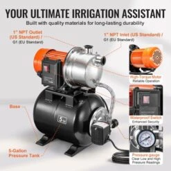 VEVOR 1.6 HP Shallow Well Pump With Pressure Tank, 1320 GPH, Automatic Irrigation Water Booster Pump, Black -Vevor GUEST a7d2870a fc34 4dee adfc 1ca27565a1a0