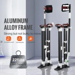 VEVOR Drywall Stilts, 24''-40'' Adjustable Aluminum Tool Stilts With Protective Knee Pads, Non-slip Work Stilts For Sheetrock Painting, Black -Vevor GUEST a7f22db5 96ef 4910 94b6 0a44c4f27c47