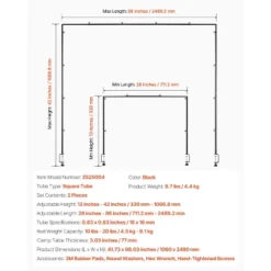 VEVOR Over The Table Rod Stand With Clamps, 13"-42" Tall & 28"-98" Length Adjustable, 2 Packs Table Arch Stand, Tabletop Balloon Arch Frame, Black 14 VEVOR Over The Table Rod Stand With Clamps, 13"-42" Tall & 28"-98" Length Adjustable, 2 Packs Table Arch Stand, Tabletop Balloon Arch Frame, Black -Vevor GUEST a7f878a3 2a9a 41fc b67d 6e0444f2136f