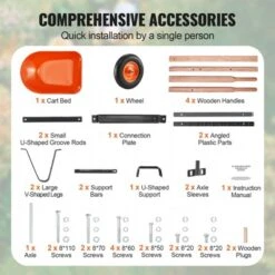 VEVOR Wheelbarrow Cart, 5 Cu. Ft. Load & 265 Lbs Capacity, One Wheel Garden Dump Cart, Garden Wagon With Metal Handle &  16" Wide Track Wheels -Vevor GUEST a8e7d2fa cbf9 40ca 977a 0d6978340893