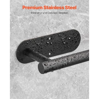 VEVOR Paper Towel Holder Under Cabinet, High-Quality Stainless Steel Paper Towel Holder, Self Adhesive Or Drilling Paper Towel Holder, Black 6 VEVOR Paper Towel Holder Under Cabinet, High-Quality Stainless Steel Paper Towel Holder, Self Adhesive Or Drilling Paper Towel Holder, Black - Image 6