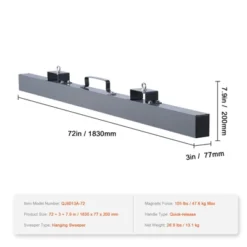 VEVOR 105lbs Hanging Magnetic Sweeper Pickup Tool, Nail Hang-Type Magnetic Forklift Sweeper, Industrial Grade Magnets Steel Material, Gray -Vevor GUEST ab0ad8f1 9e48 4d3b b6ce e9c8e1fb0bba