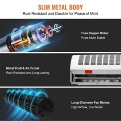 VEVOR 36" Industrial Air Door Blower, Dual-Speed 1200CFM, For Indoor Entryways, Includes Robust Limit Switch, Wall Mount Design, White -Vevor GUEST ab3da060 4d91 4e7c 9234 34a753395a53