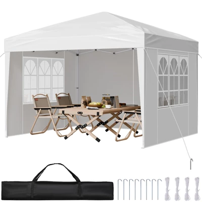 VEVOR Pop Up Canopy, 10 X 10 Ft, Instant Pop Up Gazebo Tent, Portable Easy Up Canopy With 3 Sidewalls & 2 Ventilated Windows, 3 Height Settings 8 VEVOR Pop Up Canopy, 10 X 10 Ft, Instant Pop Up Gazebo Tent, Portable Easy Up Canopy With 3 Sidewalls & 2 Ventilated Windows, 3 Height Settings - Image 8