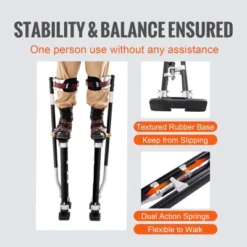 VEVOR Drywall Stilts, 24''-40'' Adjustable Aluminum Tool Stilts With Protective Knee Pads, Non-slip Work Stilts For Sheetrock Painting, Black -Vevor GUEST ac36117f 8ea3 4999 bce7 19a08684d3ff