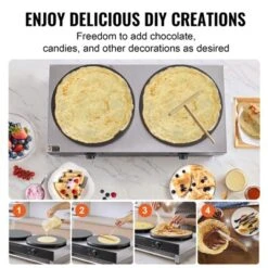 VEVOR Electric Crepe Maker, 16-Inch Double Head Commercial Crepe Machine, 3400W Flat Plate Crepe Griddle, Nonstick Stainless Steel Pancake Making -Vevor GUEST ac58431a 8c4c 4620 81eb 7dfe064013bc