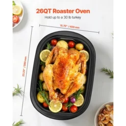VEVOR Roaster Oven, 26QT Electric Roasting Pan, 150-450℉ Adjustable Temperature Fast-Cooking Turkey Roaster, Fits 30lb Turkey, White -Vevor GUEST ac729eb1 ca9d 4692 8890 784d3fd1c21b