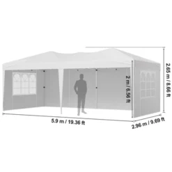VEVOR Pop Up Canopy, 10 X 20 Ft, Instant Pop Up Gazebo Tent, Portable Easy Up Canopy With 3 Sidewalls & 2 Ventilated Windows -Vevor GUEST ac89dc47 0ce8 42b4 9af4 eeeed898fe30