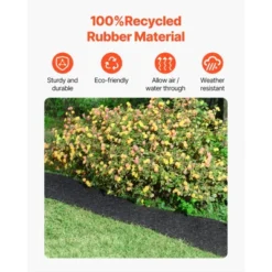 VEVOR Rubber Mulch For Landscaping,2 Rolls Recycled Rubber Mulch Mat 120 X 4.5 In,Permanent Rubber Pathway,Natural-Looking Black Mulch Garden Edging -Vevor GUEST aca7325a 2c34 480b b414 d16dbd7eb322