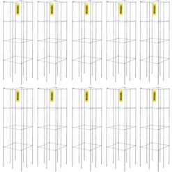 VEVOR Tomato Cages, 11.8" X 11.8" X 46.1", 10 Packs Square Plant Support Cages, PVC-Coated Steel Tomato Towers, Silver 15 VEVOR Tomato Cages, 11.8" X 11.8" X 46.1", 10 Packs Square Plant Support Cages, PVC-Coated Steel Tomato Towers, Silver -Vevor GUEST acac2e23 0fb5 44b5 a899 3e3e1a31cf3b
