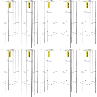 VEVOR Tomato Cages, 11.8" X 11.8" X 46.1", 10 Packs Square Plant Support Cages, PVC-Coated Steel Tomato Towers, Silver 8 VEVOR Tomato Cages, 11.8" X 11.8" X 46.1", 10 Packs Square Plant Support Cages, PVC-Coated Steel Tomato Towers, Silver - Image 8