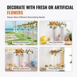 VEVOR 2PCS 35.43inch /90cm Tall Crystal Wedding Flowers Stand, Luxurious Centerpieces Flower Vases Crystal Gold Vase Metal -Vevor GUEST acfa75ec 091c 4428 86f1 3a230d447b82 2