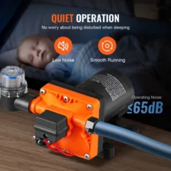 VEVOR Water Diaphragm Pump, 12V DC, 3.5 GPM Flow, 55 PSI Rated Pressure (40-80 PSI Adjustable), 1/2" MNPT Self Priming Sprayer Pump, Orange -Vevor GUEST ad458a99 086a 4e4e abd5 a90c7f32b8b6