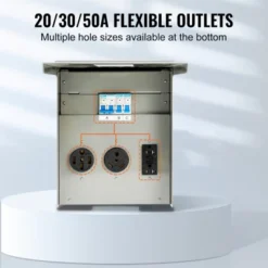 VEVOR Temporary Power Outlet Panel, 125/250V, RV Power Outlet Box With A 20/30/50 Amp Receptacle Installed, Gray -Vevor GUEST ad5a393d 8459 4d29 bf16 d4b444f23b9e