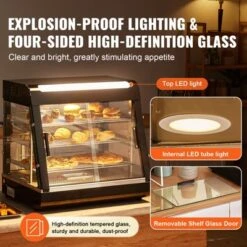 VEVOR 3-Tier Commercial Food Warmer Display, 1200W Food Display Warmer With Light, Adjustable Shelf And Temperature Display, Steam Heating, 111L -Vevor GUEST adc30560 36c0 49e2 ad08 69f432939dde