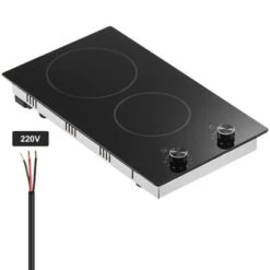 VEVOR Electric Cooktop, 12 Inch 2 Burners Built-in Electric Stove Top, 3000W Ceramic Top Radiant Cooktop, With Glass Panel, Knob Control -Vevor GUEST ae096688 665a 4978 9a6c 244527a6cb79